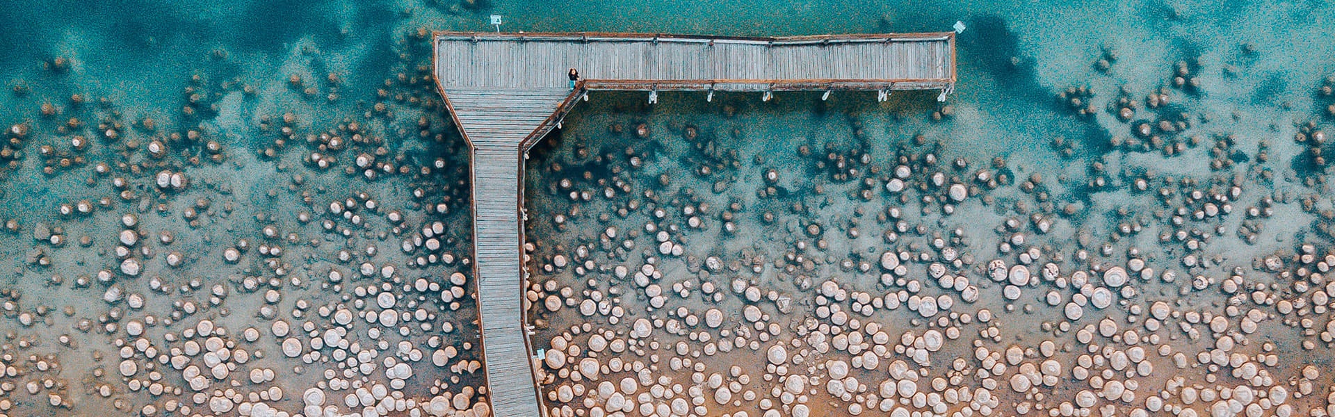 Aerial view of Peel thrombolites, Western Australia